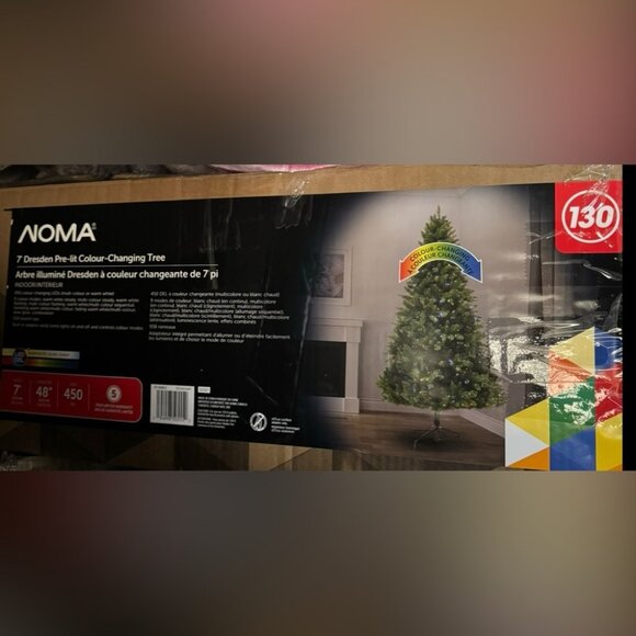 Noma Christmas tree light up rainbow white luxury 7ft tall 938 branch tips tree - Picture 1 of 6